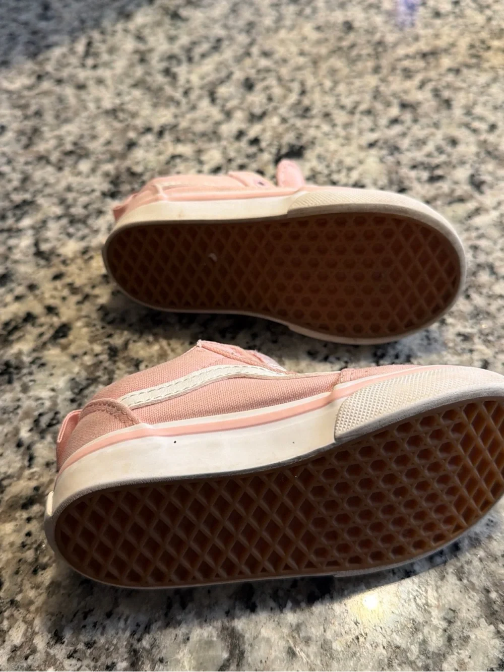 Vans Girl Toddler Old Skool Light Pink Lace Up Shoes Size 7 UK 6.5